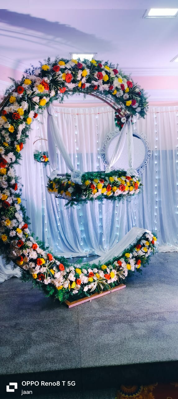 Celebration setup with florals